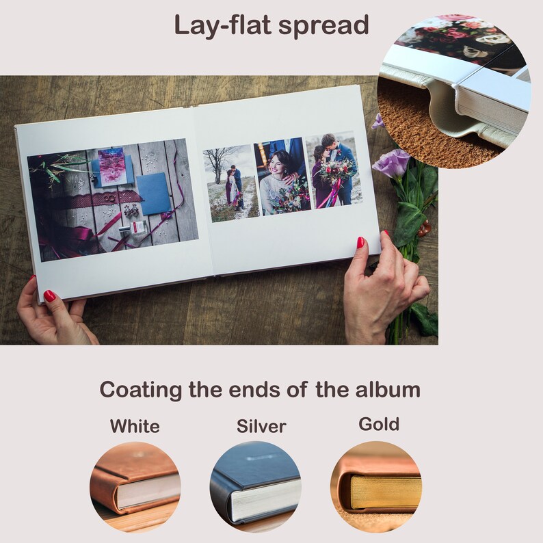 Velours Wedding Album Lay Flat Photo Album With a Metal Etsy
