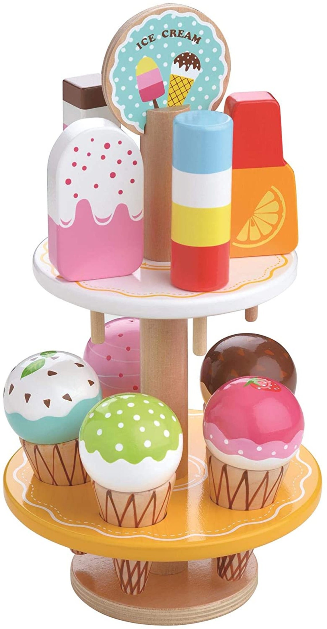 10 pcs Wooden Ice Cream Stand Pretend Play Kitchen Food Toy Etsy