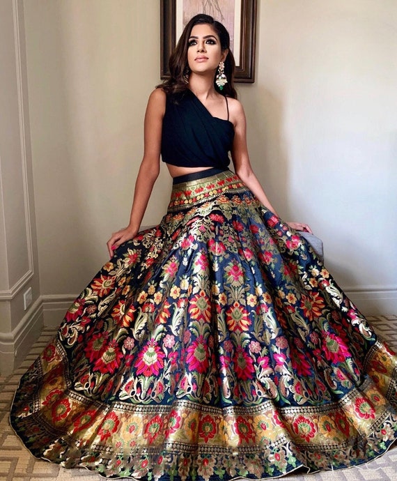 Indo-western Crop Top Ready Made Lehenga All Size Custom Made Stitching  Bridesmaids Cocktail Festival Skirt Top 