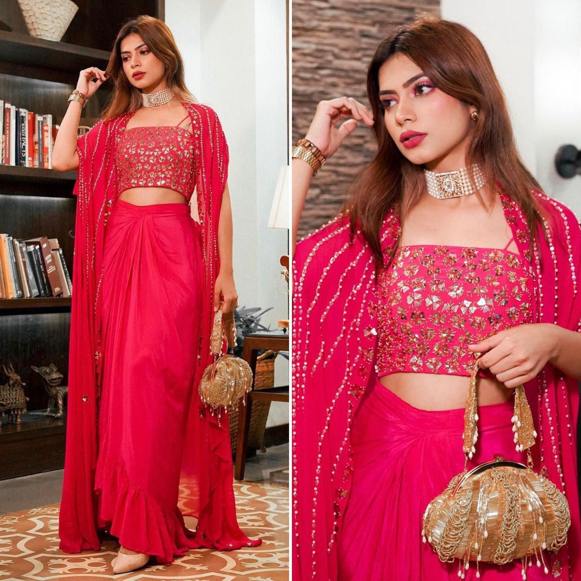 Shrug Designer Embroidery Work Navy 