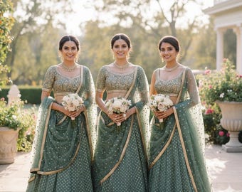 Bridal Party Designer Embroidered Indian Wedding Geust Outfit