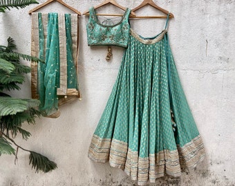 Jade Green Sharmily Lehenga Set, Bridesmaid Dress, Reception Party Wear,Indian Wedding Woman Outfits, American Wedding Lehenga Ready To Wear