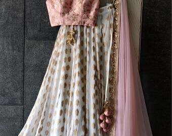 Indian Couple Outfit: Yellow Lehenga Choli with Embroidered Vest