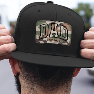 Custom Dad Trucker Hat, Fathers Day  Gift For Dad, Dad Est 2025 Hat, Dad Hat With Leather Patch, Dad Caps, New Dad Gift, Gift For Husband