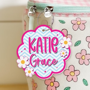 Personalized Kid Name Bag Tag, Acrylic Backpack Keychain, Back To School Kid Girl Gift, Water Bottle Name Tag, Diaper Bag, Lunchbox Name Tag