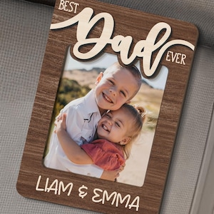 Custom Photo Car Visor Clip, Best Dad Ever Visor Clip, Custom Photo Father&#39;s Day Frame, Fathers Day Gift, Gift for Dad Gift for Grandpa