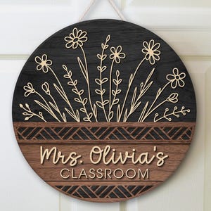 Custom Teacher Door Hanger, Classroom Decor, Teacher Name Door Sign, Teacher Appreciation Gifts, Teacher Name Sign, Teacher Welcome Sign