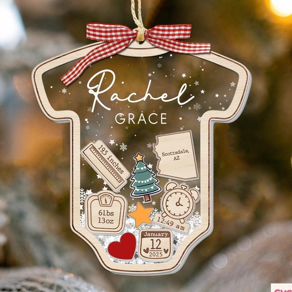 Baby's First Christmas Ornament, Baby 1st Christmas Ornament, Custom Baby Name, Custom Newborn Gift, 4D Shake Babies Ornament, Baby Keepsake