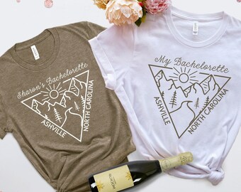 Bachelorette Party Shirt, Asheville Bridal Party Shirt, Mountain Camping Bachelorette Shirt, Bridesmaid Matching Shirts, Girls Trip Shirts