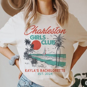 Beach Bachelorette Party Shirts, Custom Location Bachelorette Shirts, Custom Luxury Bach Club, Custom Bride Shirts, Beach Social Club Shirts