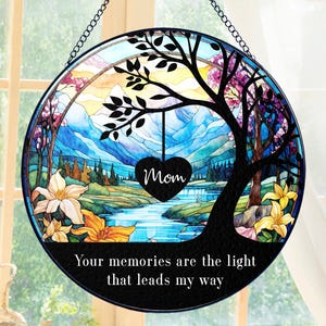 Memorial Stained Glass Suncatcher, Sympathy Gift, Loss Of Dad, Mom Sympathy Gift, Remembrance Gifts, Personalized Memorial Gift