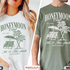 Custom Mr and Mrs Shirts, Couples Honeymoon Club Shirt, Just Married Shirt, Beach Wedding Party Gift, Gift For Newlywed, Honeymoon Vibes Tee