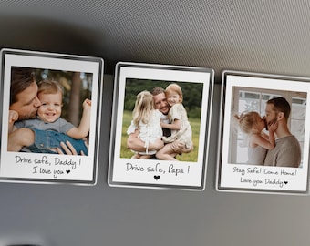 Custom Photo Car Visor Clip, Drive Safe Daddy Sun Visor Clip, Fathers Day Gift For Dad, Photo Frame Husband Gift, Gift For Grandpa