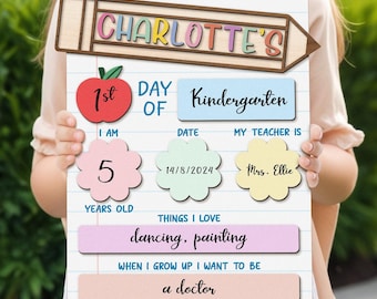 First Day Of School Board, First Day Of School Sign, Back To School Sign, First Day Of Kindergarten Sign, 1st Day Of School Sign For Kids