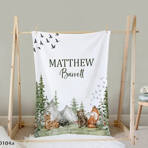 Custom Baby Boy Blanket, Personalized Baby Blanket, Animal Blanket For Kid, Custom Baby Name Blanket, Baby Shower Gift, Personalized Blanket