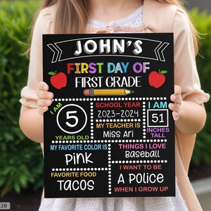 First Day Of School Sign, Back to School Sign, Reusable First and Last Day Of School Sign, 1st Day Of School Sign, Back To School Board