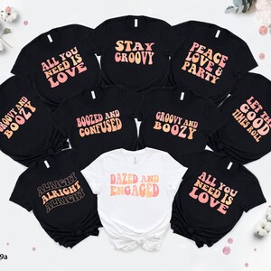Bachelorette Party Shirts, Dazed And Engaged Bachelorette Party, Dazed And Engaged Shirts, 70s Bridal Party Gifts, Bridesmaid Shirts