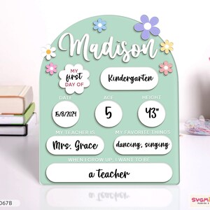 First Day Of School Sign, Personalized Back to School Sign, Kindergarten 1st Day of School Sign, Reusable Dry Erase, Acrylic Milestone Sign
