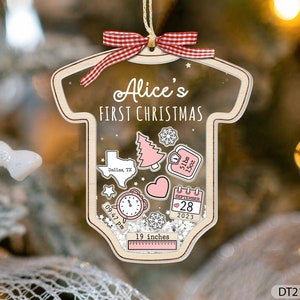 Babys First Christmas Ornament 2023, Baby Shower Gift, Baby 1st Christmas Ornament, Christmas New Baby Keepsake, 4D Shake Babies Ornament