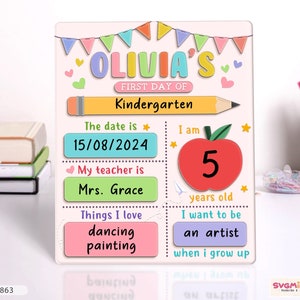 Acrylic First Day of School Sign, Custom  Interchangeable Sign, Back to School Gifts, Personalized 1st Day School Board, Milestone Sign