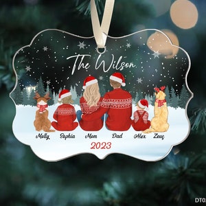 Personalized Family Ornament, Family Christmas Ornament, Custom Dog Ornament, Custom Family With Dog Ornament, Christmas 2024 Ornament