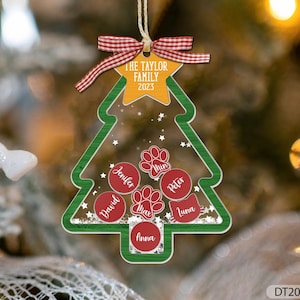 Custom Christmas Family Ornament, Custom Family Name Christmas Ornament, Family Christmas Shaker Ornament, Family Christmas Tree Decoration