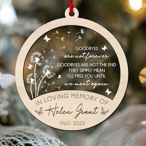 Personalized Memorial Christmas Ornament, In Loving Memory Christmas Ornament, Loss of Loved Mom Dad Remembrance Gifts, Sympathy Gift