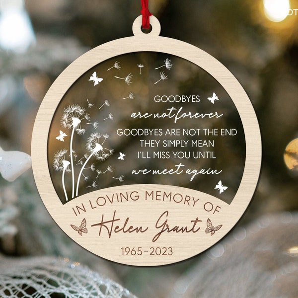 Personalized Memorial Christmas Ornament, In Loving Memory Christmas Ornament, Loss of Loved Mom Dad Remembrance Gifts, Sympathy Gift