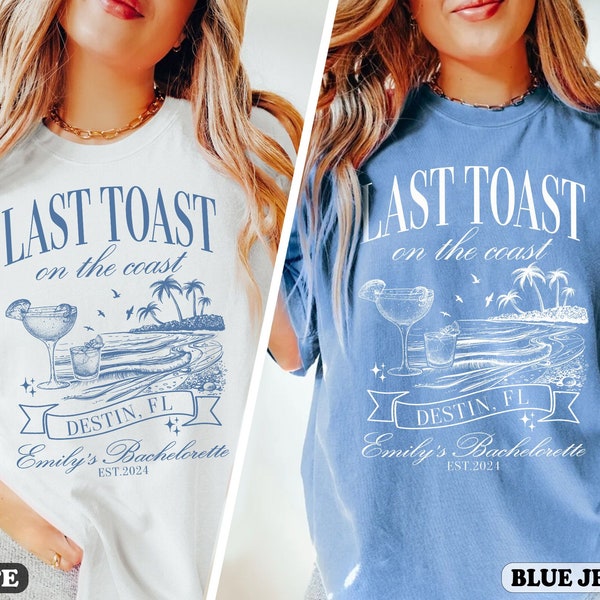 Beach Bachelorette Shirt, Last Toast on the Coast Bachelorette, Bridal Party Gift, Custom Bachelorette Shirt, Bachelorette Social Club Shirt