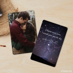 Personalized Wallet Photo Card, Valentine&#39;s Day Gift For Boyfriend, Custom Color Picture Metal Card, Anniversary Gift For Him, Husband Gift