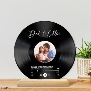 Fathers Day Gift From Daughter, Personalized Dad Kid Record, Gift For Dad, Dad Birthday Gift, Custom Song Photo Vinyl Record, Music Plaque