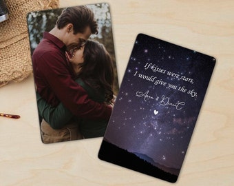 Personalized Wallet Photo Card, Valentine's Day Gift For Boyfriend, Custom Color Picture Metal Card, Anniversary Gift For Him, Husband Gift