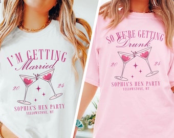 Bachelorette Party Shirts, Bridal Party Gifts, Gift For Bride, We're Getting Drunk Shirt, Hen Party Shirt, Bridesmaid Bachelorette Shirts