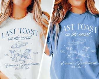 Last Toast on the Coast Bachelorette, Beach Bachelorette Party Shirts, Custom Bachelorette Shirts, Luxury Bachelorette, Bridal Party Shirts