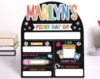 First And Last Day Of School Sign, 1st Day Of School Board, Back To School Sign, First Day Of Kindergarten Sign, Wooden School Board