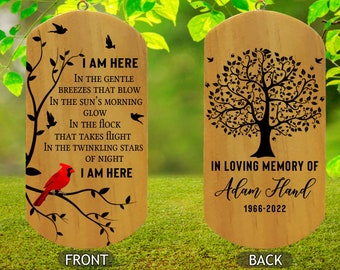 Memorial Wind Chime, Cardinal Memorial Wind Chimes, Remembrance Gift, In Loving Memory, Sympathy Gift, Custom Wind Chime, Loss of Loved One