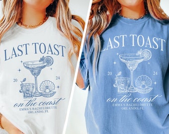 Last Toast On The Coast Shirt, Beach Bachelorette Party Shirt, Bach Club Shirt, Coastal Bachelorette Shirt, Personalized Luxury Bachelorette