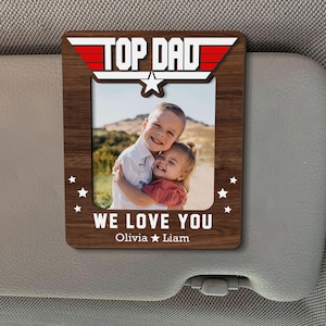 Custom Photo Car Visor Clip, Fathers Day Gift, Fathers Day Photo Frame With Kids Name, Kids Photo Car Picture Holder, Top Dad Gifts For Him