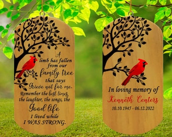 Cardinal Memorial Wind Chimes, In Loving Memory of Loss Of Loved One, Bereavement Gift, Sympathy Gift, Custom Wind Chimes, In Memory Gifts