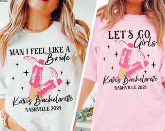 Nashville Bachelorette Party Shirts, Custom Location Bachelorette Shirts, Lets Go Girls Shirt, Western Bridal Party Gifts, Girls Trip Shirts
