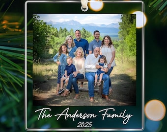 Custom Family Photo Ornament, Family Christmas Ornaments, Personalized Family Photo Keepsake 2025, Large Family Christmas Keepsake Gifts