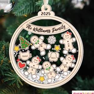 Personalized Family Ornament 2025, Gingerbread Family Christmas Ornament, 4D Customized Cookie Ornament Gift for Christmas, Family Keepsake