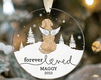 Personalized Pet Memorial Ornament, Customized Dog Memorial Christmas Ornament, Pet Loss Gift, Dog Memorial Gift, Dog Remembrance Keepsake