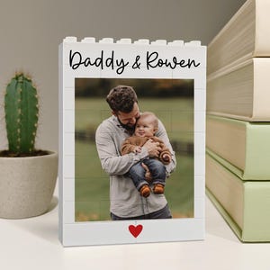 Personalized Daddy and Me Brick Photo Block, Fathers Day Gift, Custom Photo Gift for Dad, Building Block, Dad Puzzle Gift, Gift For Husband