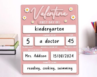 Acrylic First & Last Day of School Interchangeable Sign, Custom First Day At School Sign, Personalized School Board Sign, Back To School