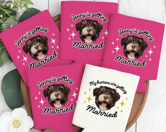 Wedding Party Can Cooler, Personalized Dog Face Mom is Getting Married Can Cooler, Bachelorette Party Favors, Bridal Party Can Cooler
