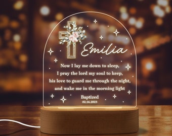 Baptism Night Light, Custom Night Light, God Night Light, Personalized Night Light With Name, Baptism Gift For Baby, Kids Bedroom Decor