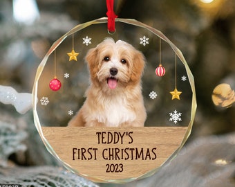 Dog&#39;s First Christmas Ornament, Dog Christmas Ornaments, Personalized Dog Photo Ornament, Pet Ornament First Christmas, Dog Christmas Gifts