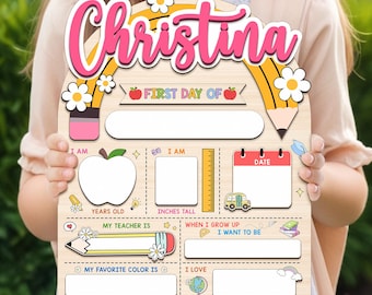 Personalized First Day Of School Sign, Back To School Sign, Preschool 1st Day of School Wooden Sign, First and Last Day of School Board
