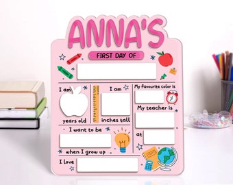 First Day Of School Sign, Back To School Sign, Last Day Of School Interchangeable Sign, Wooden School Board, Back To School Photo Prop